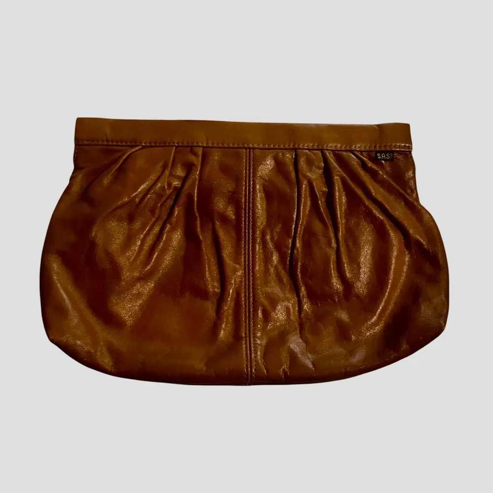 Vintage SAS Brown Leather Clutch